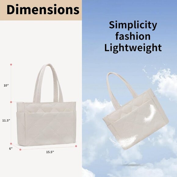 Functional Women's Tote for Work & Travel - 15.5' x 6' x 11.5' Dimensions - Picture 2 of 6